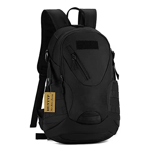 HUNTVP Military MOLLE Backpack Rucksack Gear Tactical Assbault Packbag 20L for Hunting Camping Trekking Travel Black